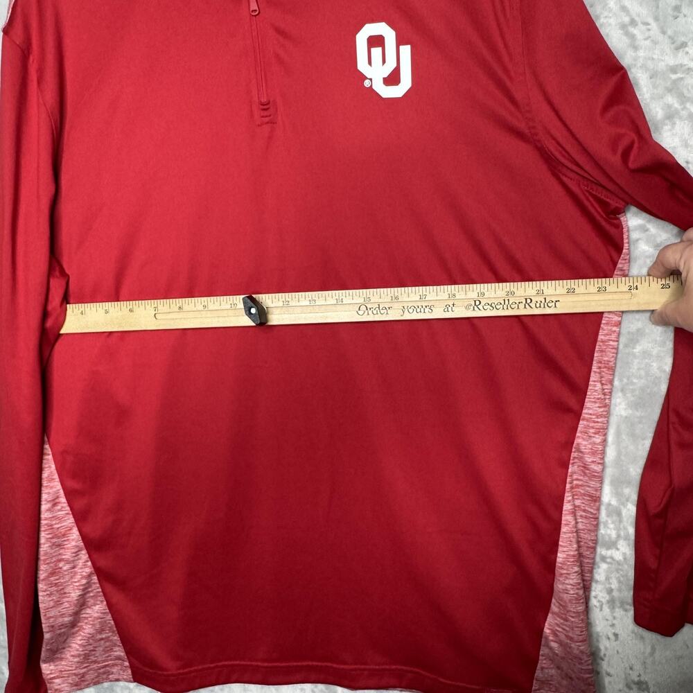 Oklahoma Sooners Jacket Mens XL Red NCAA Football Quarter Zip Pullover Fanatics - Picture 6 of 9
